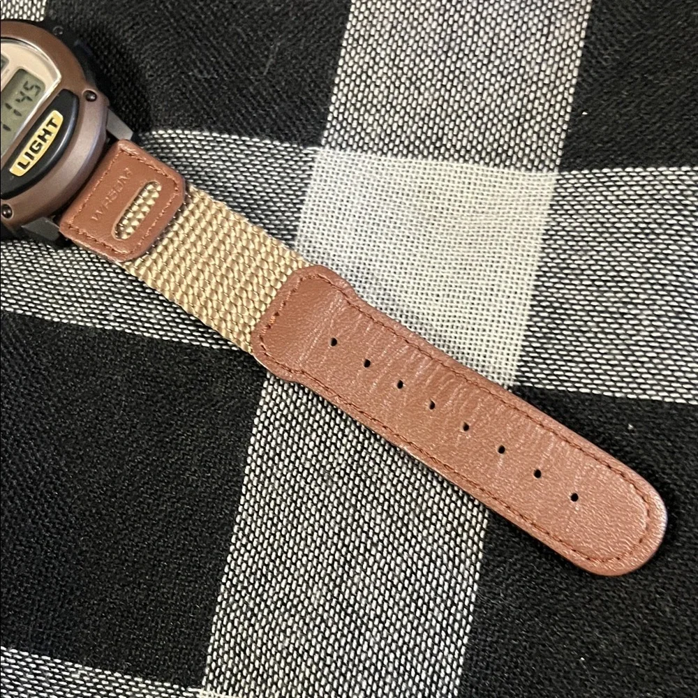 Men’s Casio Digital Illuminator Chronograph Watch with Brown and Tan Strap - Picture 4 of 6